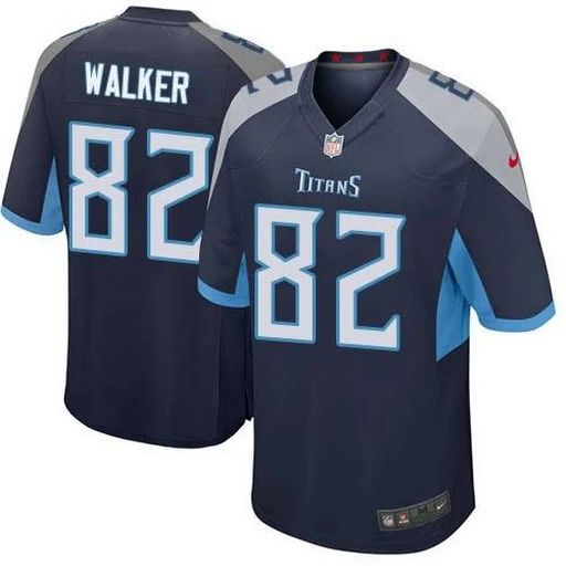 Men Tennessee Titans #82 Delanie Walker Nike Navy Game NFL Jersey